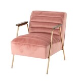 thumbnail of Fauteuil Hutch en velours rose -  Autre forme Tissu Amadeus 76.00x60.00 cm