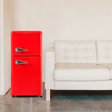 thumbnail of Retro Kühlschrank 88x45x42 Rot mit 60L Volumen, 22L Gefrierfach, 38L Kühlbereich, LED-Beleuchtung, 7 Temperatureinstellungen