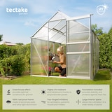thumbnail of tectake invernadero aluminio anodizado cimientos paneles térmicos transparente 185x250x195 cm robusto durable