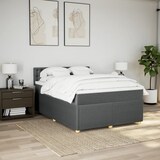 thumbnail of vidaXL Boxspringbett mit Matratze Dunkelgrau 160x200 cm Stoff