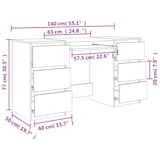 thumbnail of vidaXL Bureau Sonoma eiken 140×50×77 cm spaanplaat