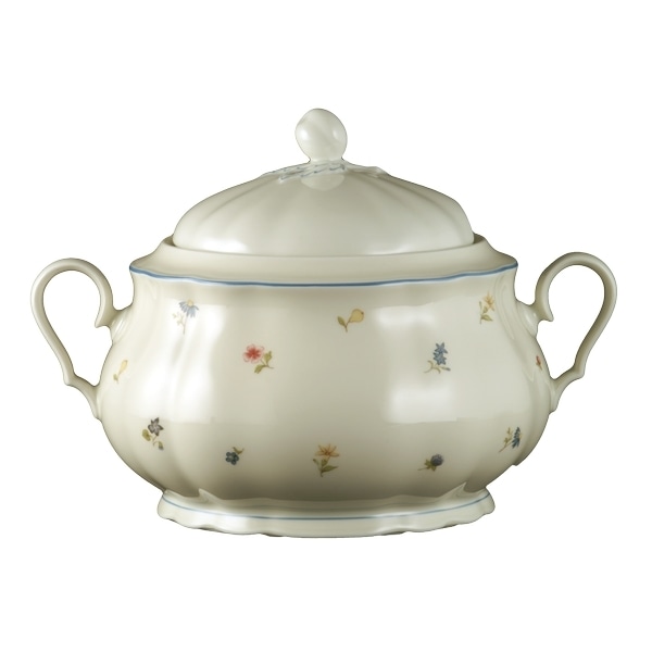 1 x Seltmann Terrine 12 Personen, Form: Marieluise,  Glasur: elfenbein, Dekor: 30308 Streublume