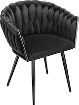 thumbnail of tectake Set Esszimmerstuhl Astano Samt, Knotendesign - 4er Set schwarz