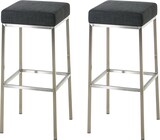 thumbnail of CHEFGASTRO 2er Set Barhocker ARIZONA 85 Edelstahl HxBxT 85x37x37cm Stoff Dunkelgrau Barstuhl
