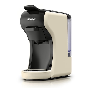 Cafetera Espresso 3‑en‑1 Multi‑Cápsulas SOGO Color Crema para Café Cremoso, Amplia Compatibilidad y Uso Diario