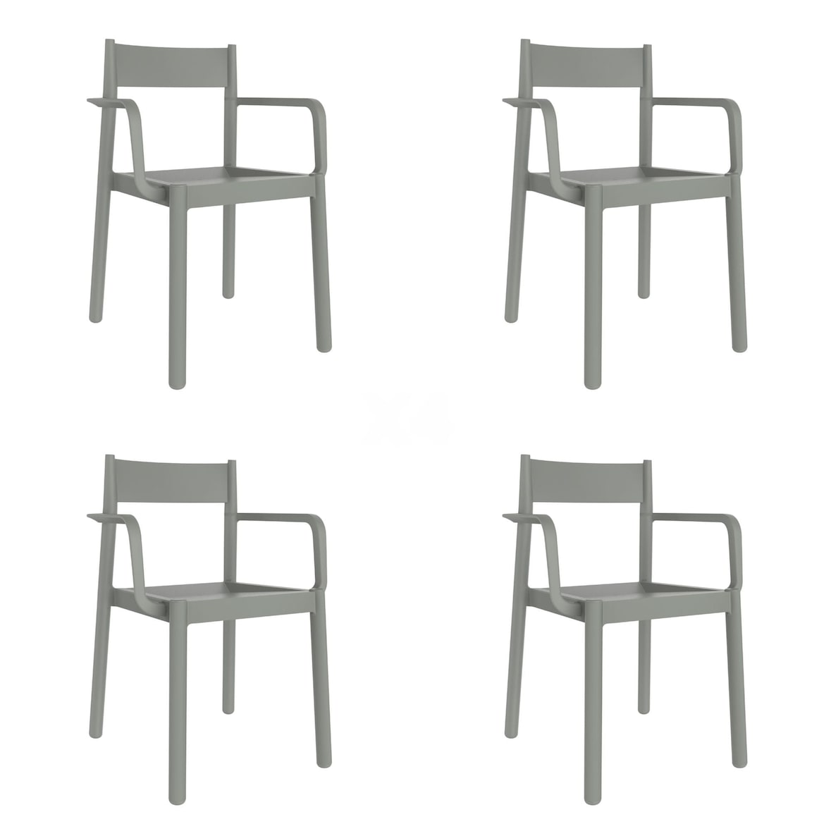 garbar DANNA Set 4 Silla Con Brazos Interior, Exterior Gris Verdoso