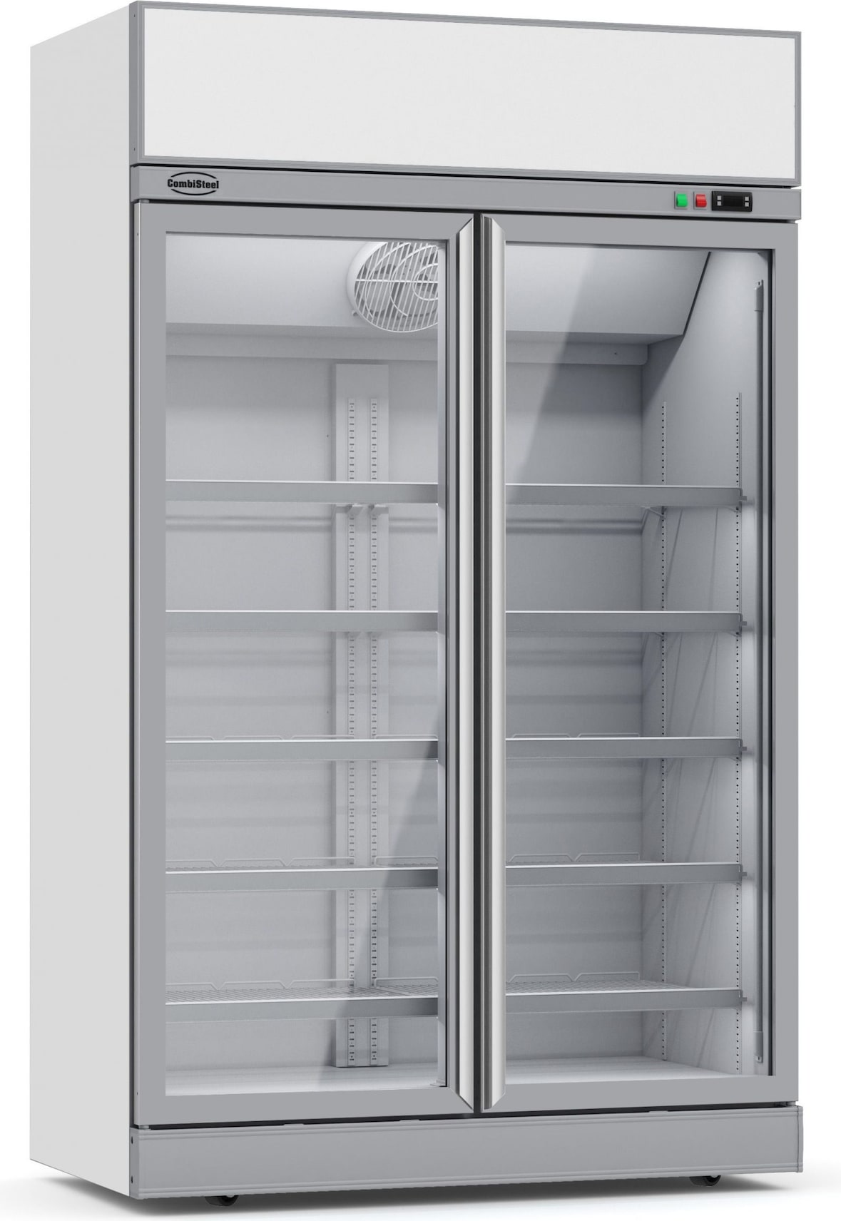 Mobiler Gastro Flaschenkühlschrank mit 2 Glastüren Getränkekühlschrank Kühlschrank 1000 L 0/10°C ISO 45 mm