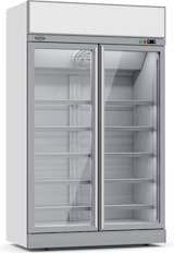 thumbnail of Mobiler Gastro Flaschenkühlschrank mit 2 Glastüren Getränkekühlschrank Kühlschrank 1000 L 0/10°C ISO 45 mm