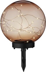 thumbnail of LED Solar Kugel Tisch Gartenleuchte mit Drahtlichterkette bernstein amber 20cm