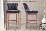 thumbnail of Barhocker KAGAD - Echtleder Schwarz 55x57x109 cm Braun | Barstuhl Mit Lehne Tresenhocker Tresenstuhl Kneipenhocker Kneipenstuhl