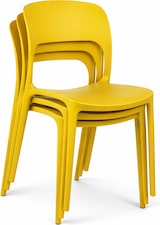 thumbnail of Set 4 Sedie Impilabili in polipropilene 83x56x46 cm Colore SENAPE Design Moderno