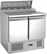 thumbnail of Gastro Kühltisch Pizzakühltisch Edelstahl | Kühlaufsatz für GN1/3 | 213 L | 2 Türen | Kühltheke Profi