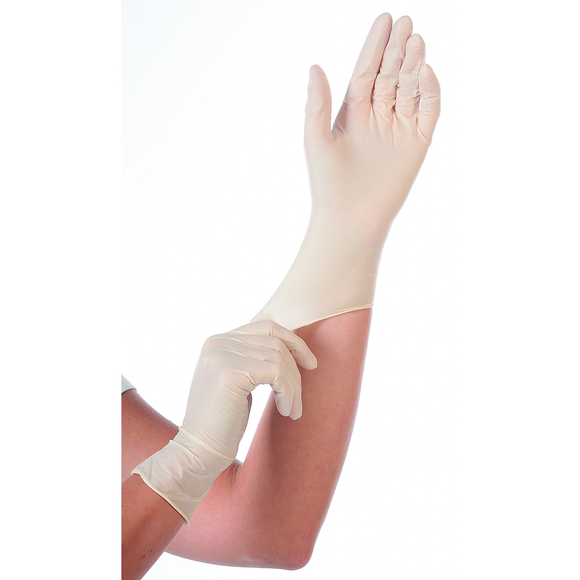 Hygostar Einmalhandschuhe, Latex, ungepudert, Größe XL, weiß, 100 Stück