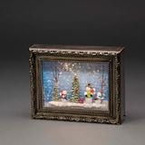 thumbnail of Konstsmide LED Wasserlaterne, Bilderrahmen mit Schneemännern, braun, wassergefüllt, Timer, 2 warm weiße Dioden, batteriebetr., Innen - 4376-000