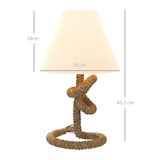 thumbnail of HOMCOM lámpara de mesa LED con base de metal cuerda de lino y pantalla de tela bombilla E27 de max.40W luces de blanco cálido Ø28x45,5 cm