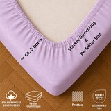 thumbnail of EXKLUSIV HEIMTEXTIL Frottee Spannbettlaken 120 x 200 cm Flieder 80% Baumwolle 20% Polyester  Öko - Tex Zertifiziert Bed-Sheet Bettlaken Spannbetttuch