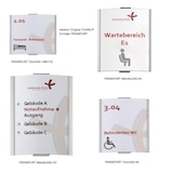 thumbnail of Frankfurt Türschild | 148x155mm | Aluminium silber | entspiegelte Abdeckung | einfache Montage Kleben oder Schrauben | Büroschild | Türschild Büro