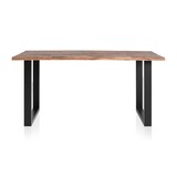 thumbnail of SalesFever Esstisch aus Akazie, 180 x 90 cm, Tischplatte 35 mm Akazie natur, Gestell U-Form Metall schwarz, B 180 x T 90 x H 75 cm, natur–schwarz