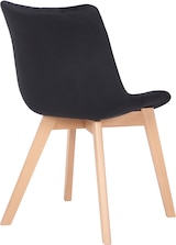 thumbnail of Décoshop26 - Esszimmerstuhl x1 großzügige Polsterung aus schwarzem Samt Holzbeine 10_0002087
