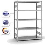 thumbnail of PROREGAL Fachbodenregal Stecksystem | Grundregal | HxBxT 200x130x60cm | 5 Ebenen | Fachlast 240 kg | Beidseitig nutzbar | Verzinkt