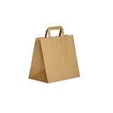 thumbnail of Recycelte braune Krafttasche mit flachen Griffen 26 + 19 x 25 cm je 250 - Gimex