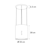 thumbnail of Klarstein Barett Inselabzugshaube Ø35cm Umluft 560 m³/h LED Aktivkohlefilter Weiß
