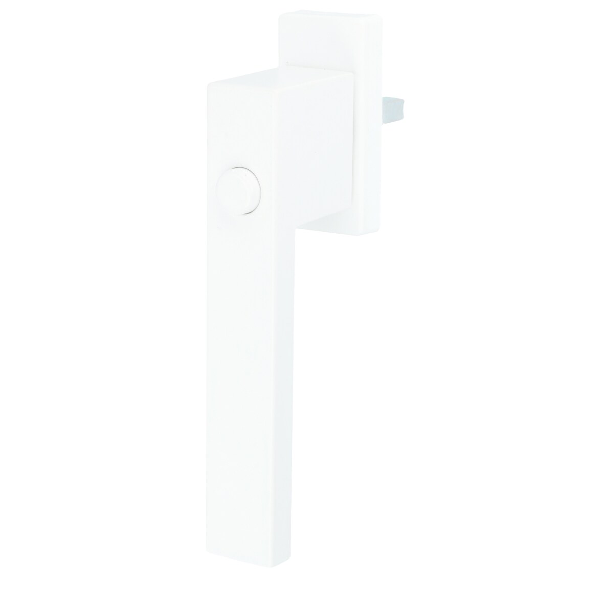 Aluminium Fenstergriff mit Druckknopf Kinderschutz Rasterolive Griff Weiß RAL9016