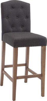 thumbnail of Barhocker LIKEL - Stoff Dunkelgrau 42x57x113 cm Braun | Barstuhl Mit Lehne Tresenhocker Tresenstuhl Kneipenhocker Kneipenstuhl