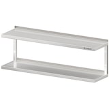 thumbnail of Stalgast Edelstahl Doppel-Wandbord mit Winkelkonsolen, 1100x400x390 mm, verschweißt