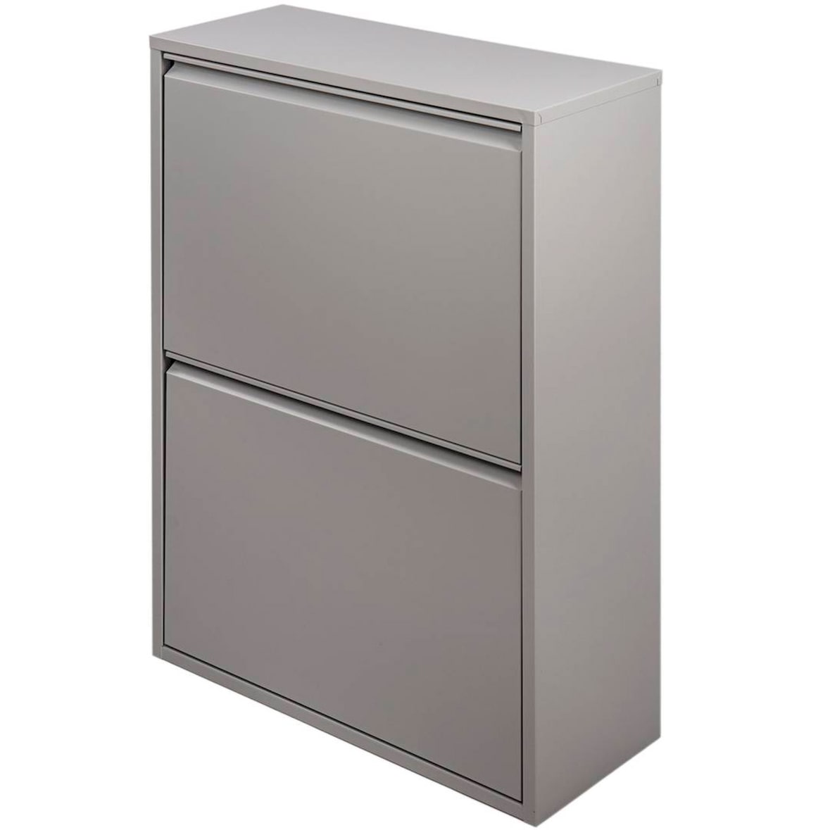 Pattumiera Raccolta Differenziata In Metallo Con 4 Cestini Estraibili E 2 Ante A Ribalta Bidone Cestino Salvaspazio Cucina 60 x 25 x 92.5 Cm Grigio