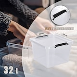 thumbnail of Aufbewahrungsbox mit Deckel 4er Set 32 Liter Kunststoffbox Stapelbox Lagerbox Regalbox