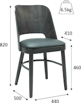 thumbnail of METRO PROFESSIONAL Silla de restaurante tapizada Iselvia, juego de 2, madera de haya, wengé/negro