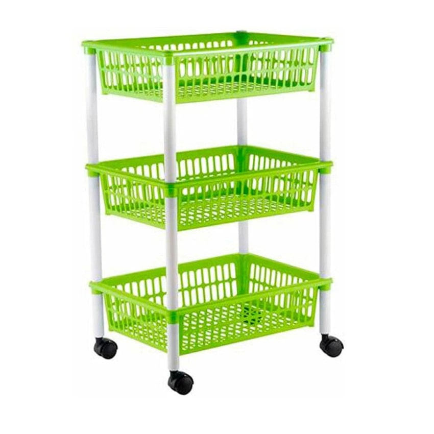 Carrito verdulero de cocina de 3 alturas plasticForte verderuedas para frutas