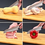 thumbnail of KLAMER Premium Santoku Damastmesser echter japanischer Stahl 18 cm Kochmesser