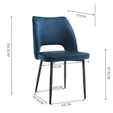 thumbnail of METRO PROFESSIONAL Cadeira de restaurante estofada Salto, conjunto de 2, aço/poliéster, azul escuro/preto
