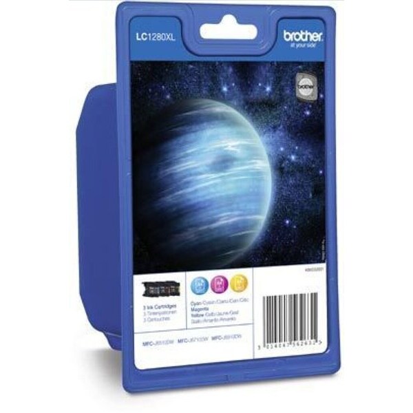 Tintenpatronen LC-1280XL Rainbow Pack für Brother Drucker, cyan, magenta, gelb, für ca. 1.200 Seiten je Patrone