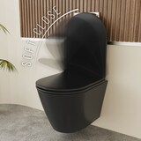 thumbnail of Alpenberger Spülrandloses Hänge WC Komplettset | Wand WC Schwarz Matt mit Geberit Spülkasten WC Vorwandelement Set | Kloschüssel mit Toilettendeckel