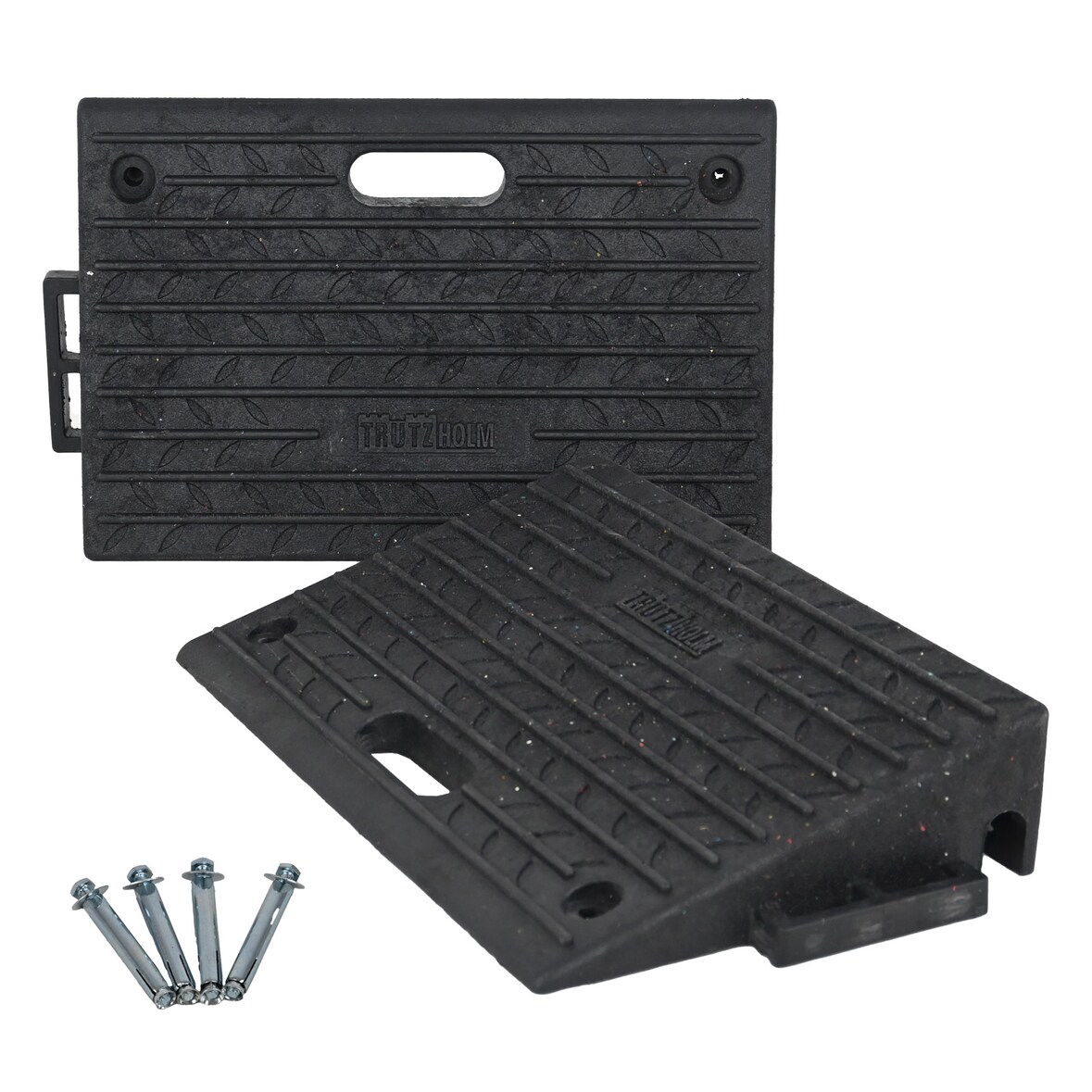 TRUTZHOLM Bordsteinrampe 2er Set 50x32x10cm Tragkraft 2t Gummi Rampe Auffahrrampe Rollstuhlrampe