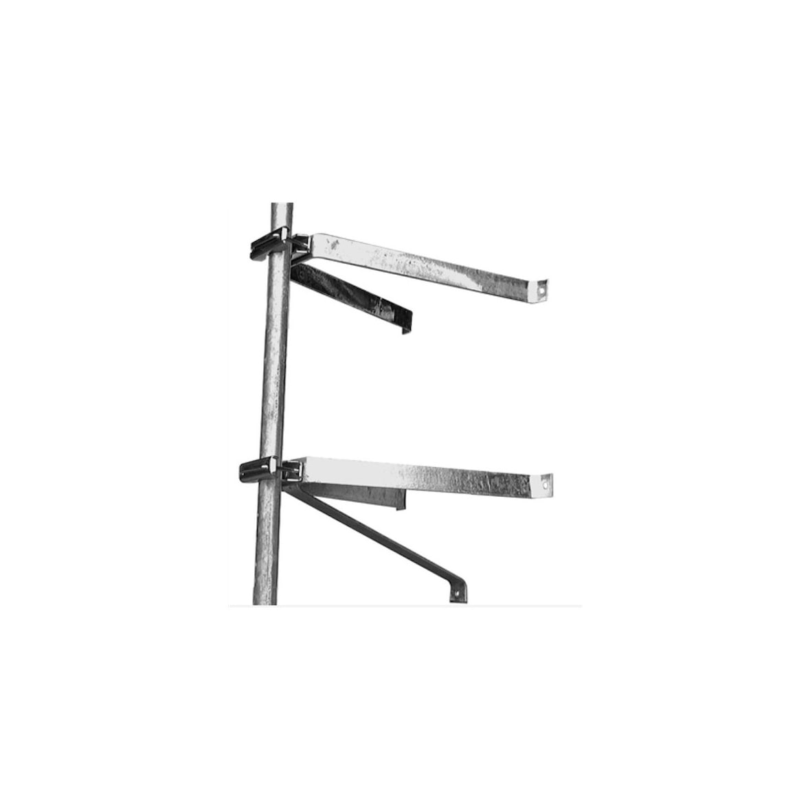 Paire D'etriers Fixation Murale En U Pour Mât Déport 50 Cm Mat Antenne Tnt Parabole Usage Non Intensif Hdsat