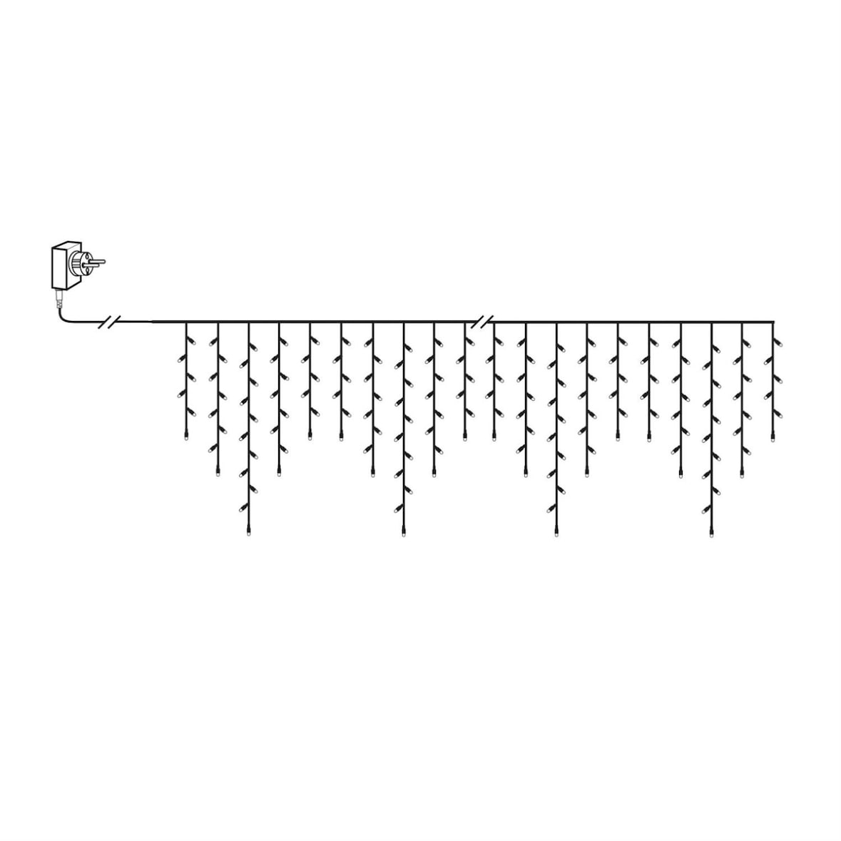LED Lichtvorhang Eisregen Lichterkette 240 LED 5,9m Innen Außen Weihnachten