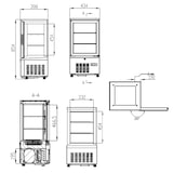 thumbnail of vaiotec TOPLINE koelvitrine 2-voudig / 56 liter "wit", 434 x 398 mm