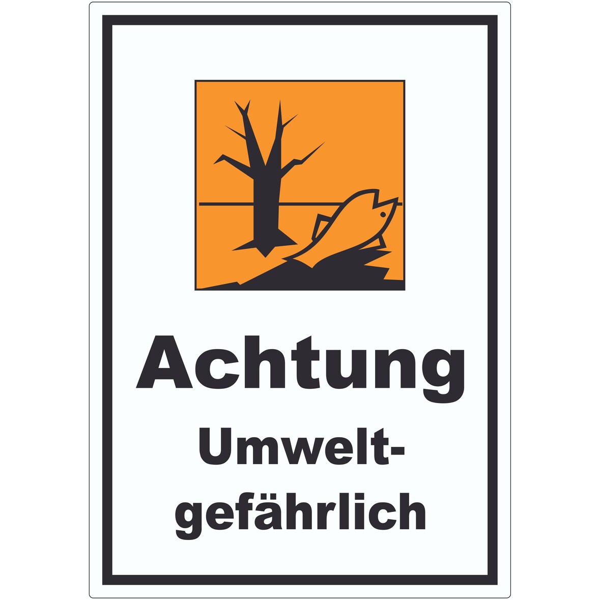 Aufkleber Gefahrensymbol Umweltgefährlich A5 (148x210mm)