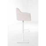 thumbnail of Banco de bar Damaso com revestimento em tecido marfim/branco