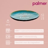 thumbnail of Palmer Bord Lotus 27.5 cm Turquoise Zwart Stoneware 2 stuks
