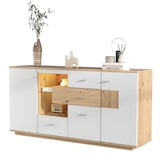 thumbnail of Merax Modernes Sideboard-Schrank mit viel Stauraum, mit LED-Beleuchtung, Glasablage, Holzoptik, Organizer, Kommode