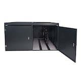 thumbnail of 4-fietsenstalling met plantenbak HWC-L56b, fietsbox, afsluitbaar gegalvaniseerd staal 126x220x210cm ~ antraciet