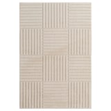thumbnail of Carpetsale24 Teppich Läufer 80x250 cm Creme Hochflor Skandi Boho Karo Design Hoch-Tief Effekt Weicher Flauschig Pflegeleicht für Schlafzimmer, Flur