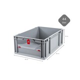 thumbnail of PROREGAL Eurobox NextGen Insight Cover | HxBxT 22x40x60 | 44 Liter | Niedrig/Rot | Eurobehälter, Transportbox, Transportbehälter, Stapelbehälter