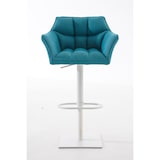thumbnail of Banco de bar Damaso com revestimento em tecido turquesa/branco