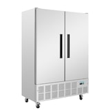 thumbnail of Frigorífico profesional de 2 puertas, Slimeline, acero inoxidable, refrigeración por aire, 195 x 134 x 71 cm, con cerradura, 960L, Polar Serie G GD879